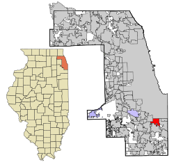 Cook County Illinois incorporated and unincorporated areas Dolton highlighted